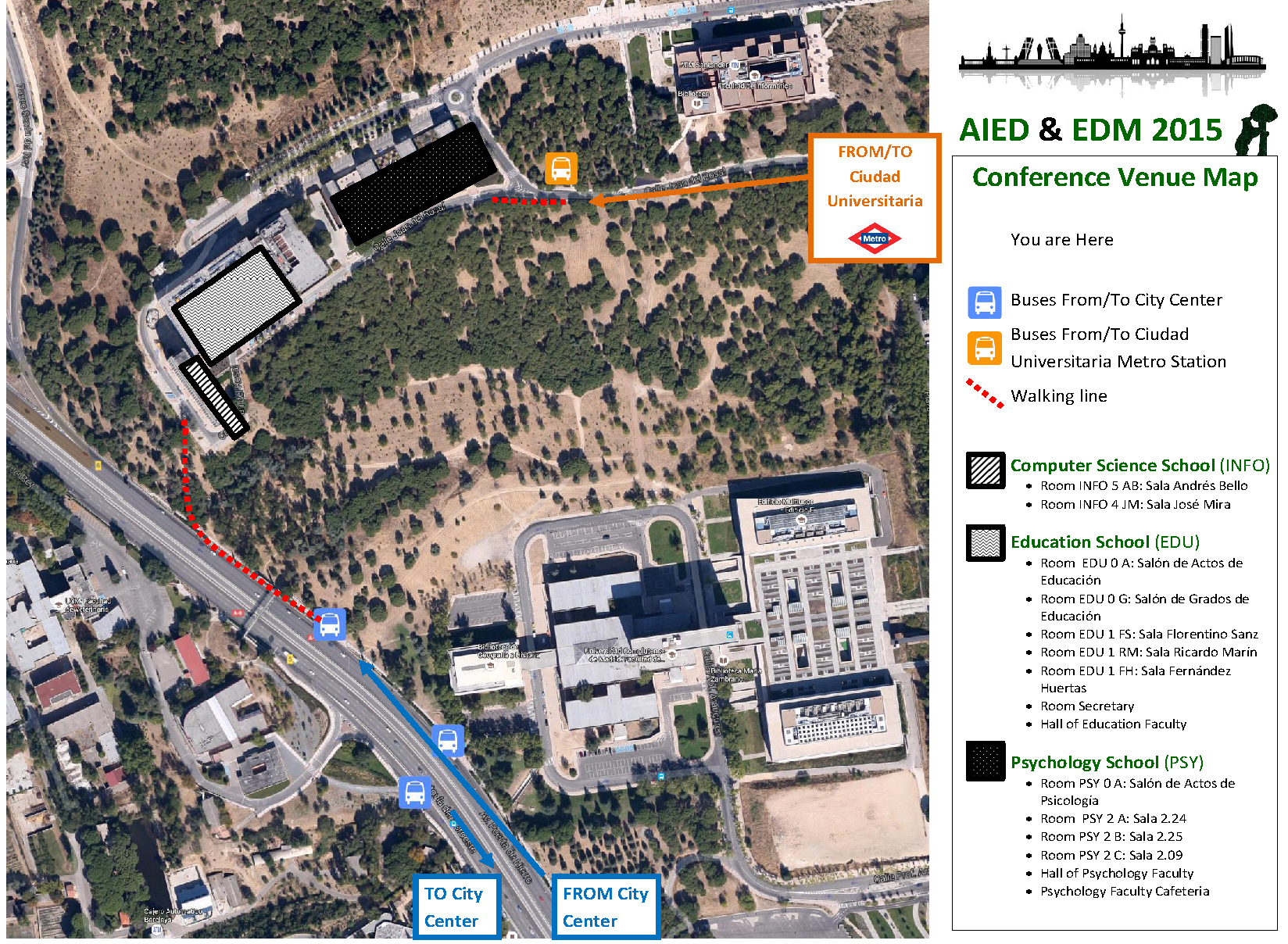 Conference venue map in Google maps